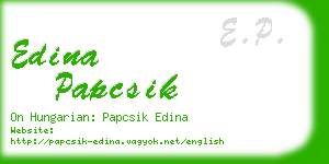 edina papcsik business card